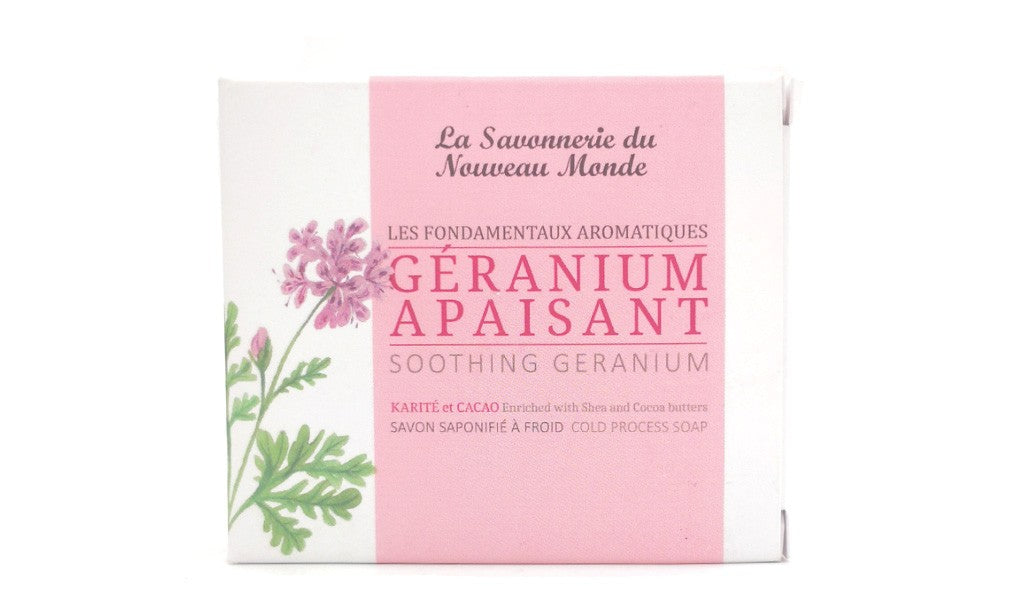 Savon Géranium Apaisant Savonnerie du nouveau monde 100g