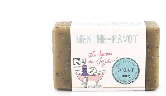 Savon exfoliant Menthe et Pavot Les savons de Joya 100g