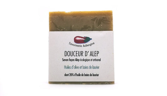 Savon d\'Alep savonnerie Aubergine 100g