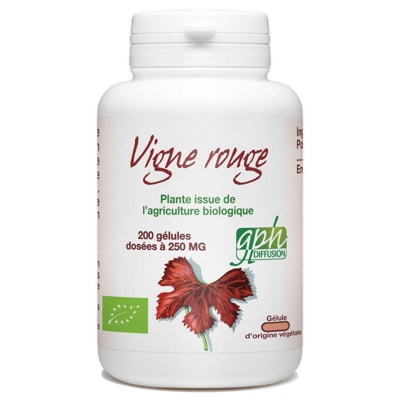 Vigne Rouge Bio dosé à 250mg 200 gélules végétales Gph Diffusion