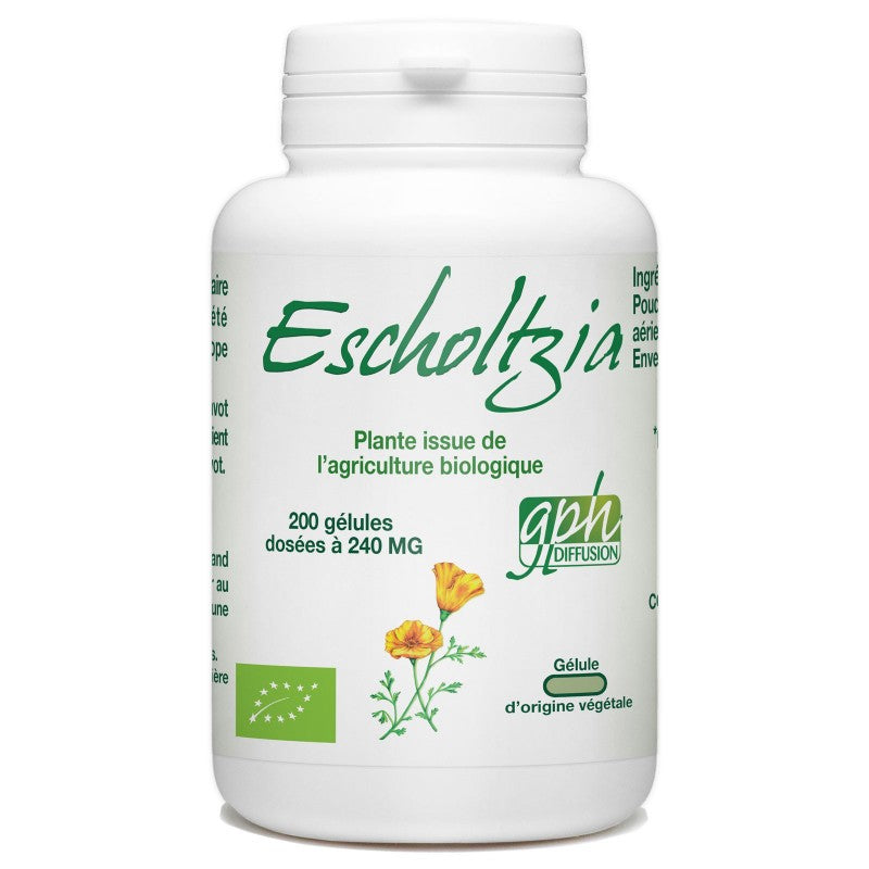 Escholtzia Bio dosé à 240mg 200 gélules végétales Gph Diffusion