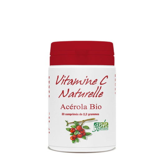 Vitamine C naturelle Acérola Bio 30 comprimés de 2,2g Gph Diffusion