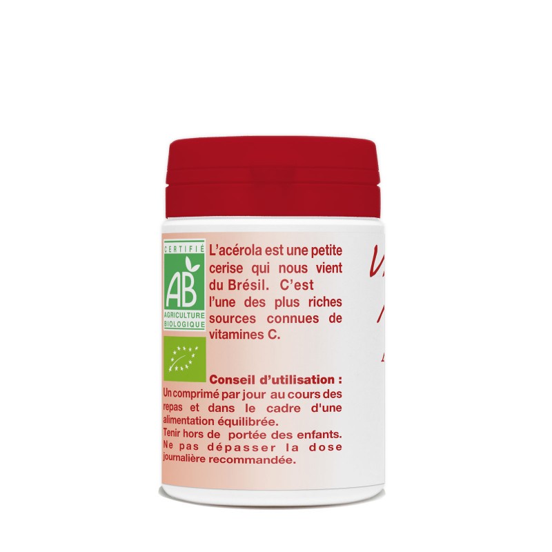 Vitamine C naturelle Acérola Bio 30 comprimés de 2,2g Gph Diffusion