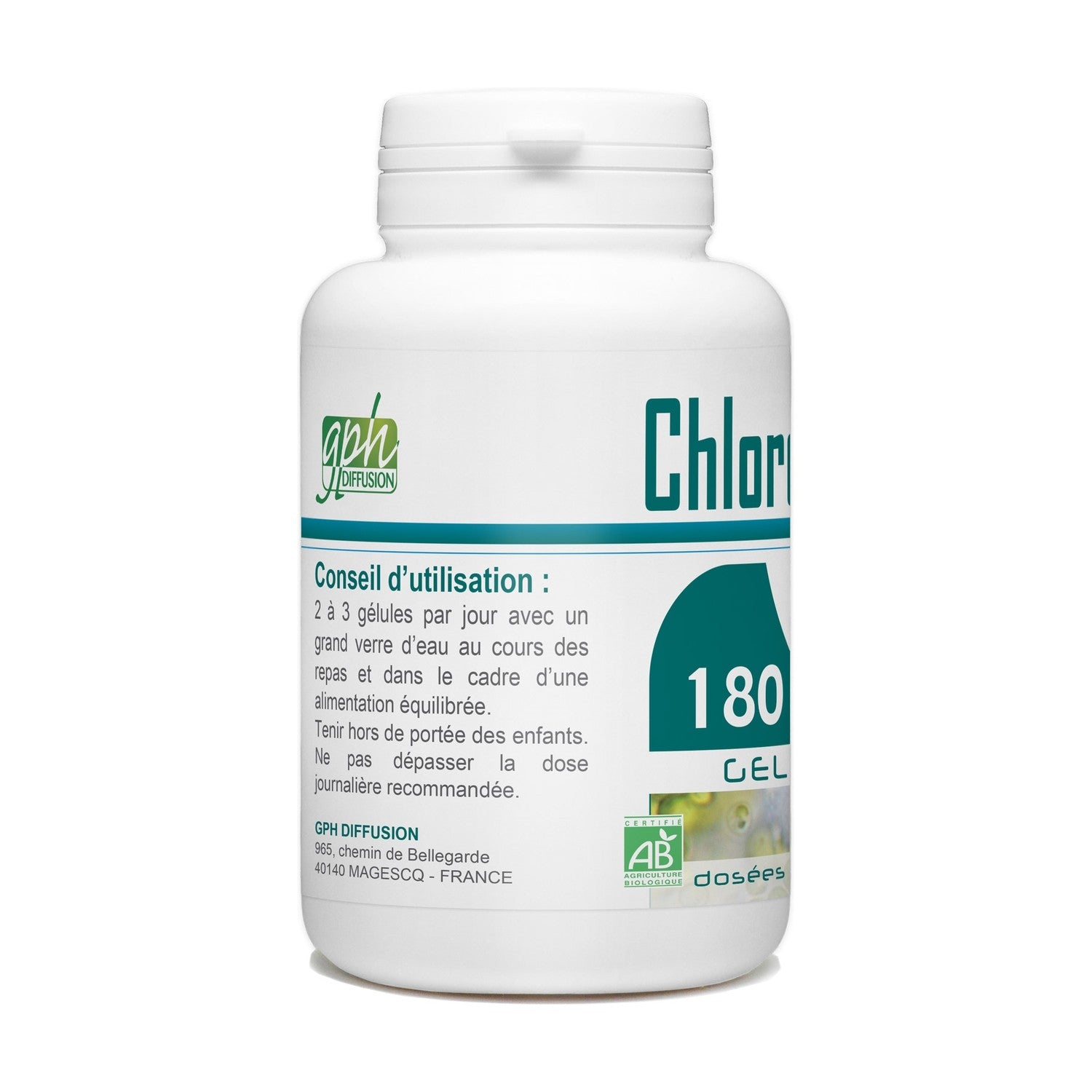 Chlorella Bio dosé à 300mg 180 gélules végétales Gph Diffusion