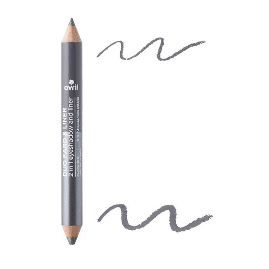 Duo fard & liner Gris métallisé/ Gris ardoise bio Avril