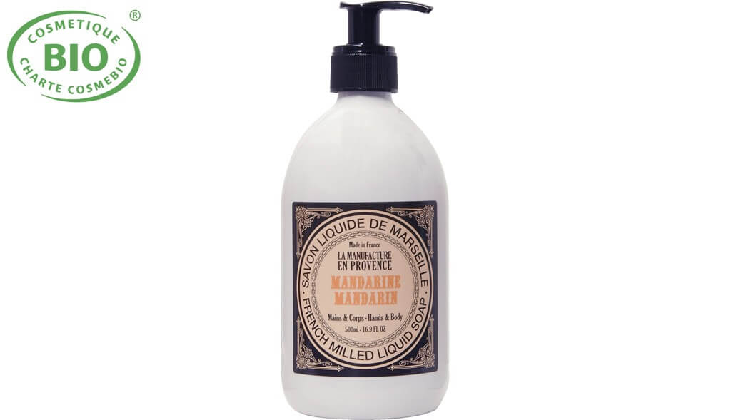 Savon liquide de Marseille mandarine 500ml la manufacture en Provence