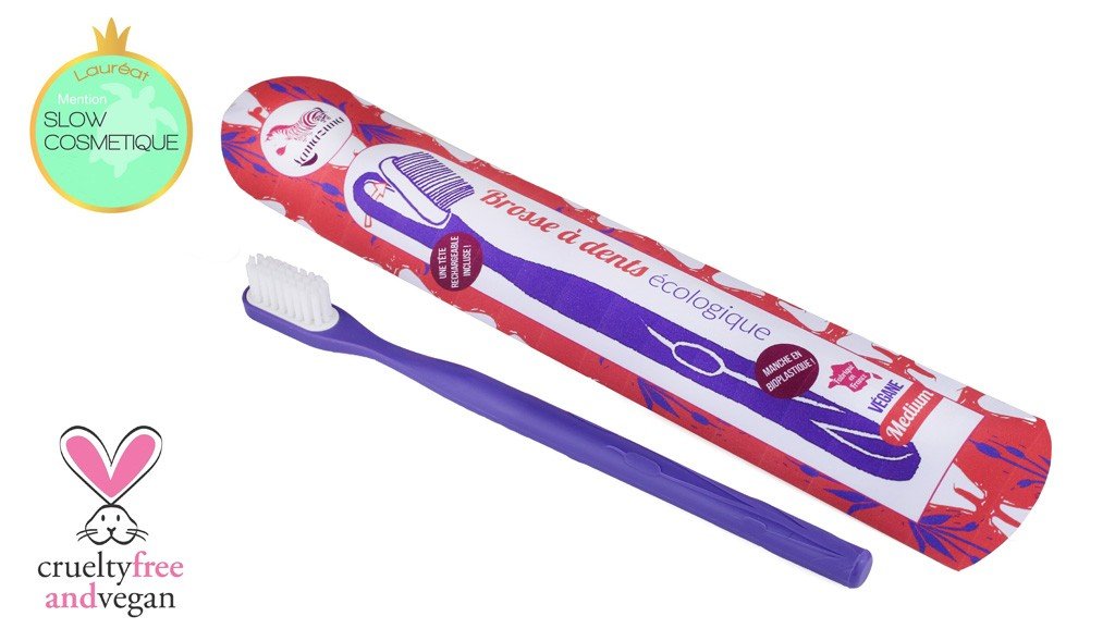 Brosse à dents jaune médium à tête rechargeable lamazuna - Benedetti