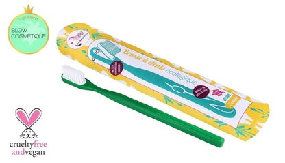 Brosse à dents jaune médium à tête rechargeable lamazuna - Benedetti