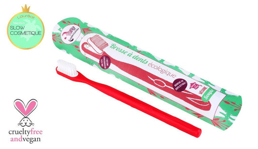Brosse à dents rouge souple à tête rechargeable lamazuna - Benedetti