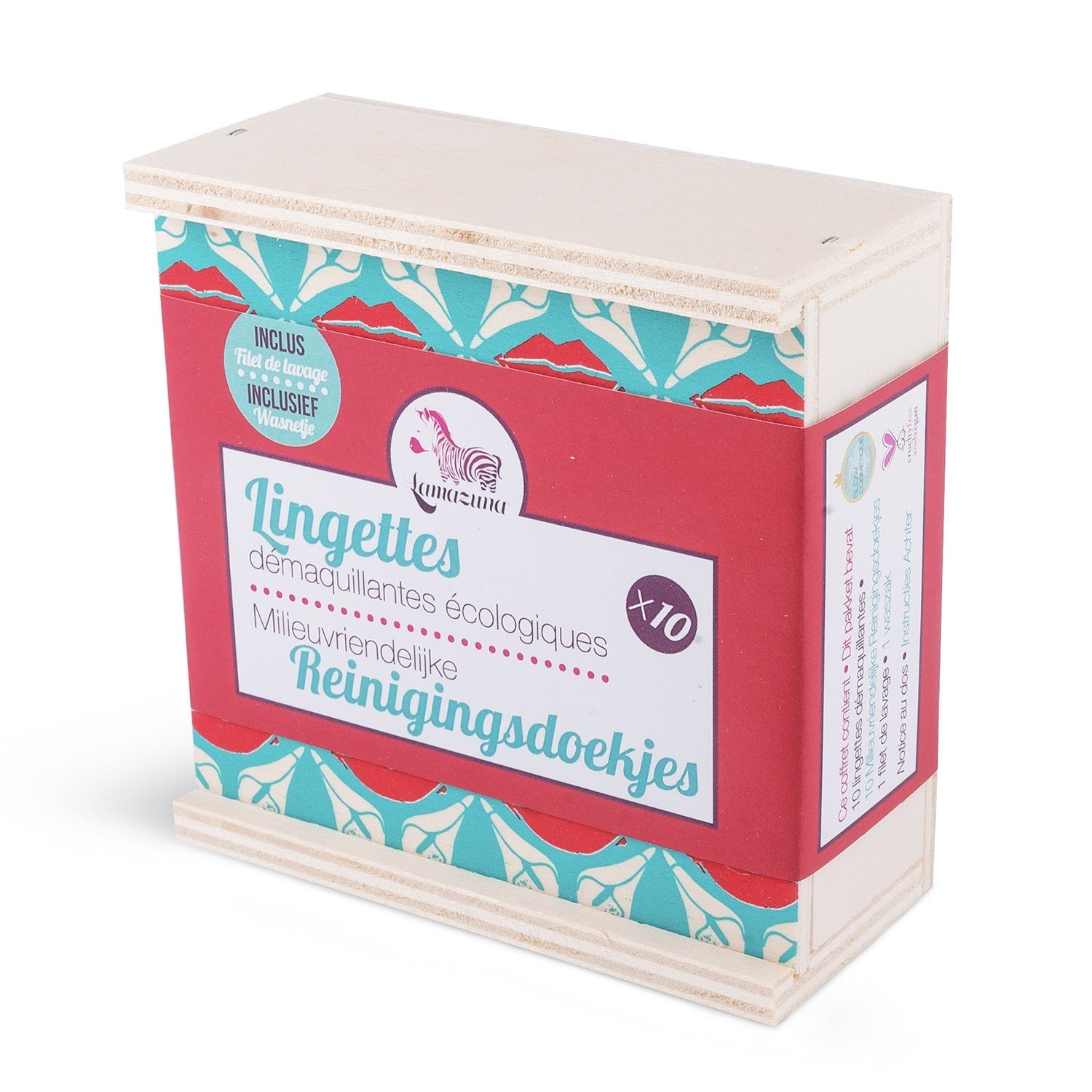 Coffret de 10 lingettes demaquillantes réutilisables, lavables en machine Lamazuna - Benedetti