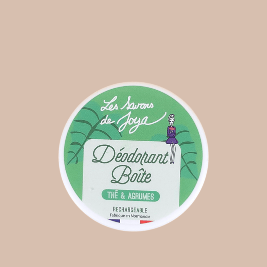 Déodorant en Boîte rechargeable Thé Agrume 65g Les savons de Joya - Benedetti