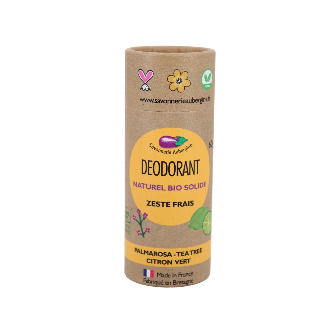 Déodorant solide Zeste Frais la savonnerie aubergine 30g - Benedetti