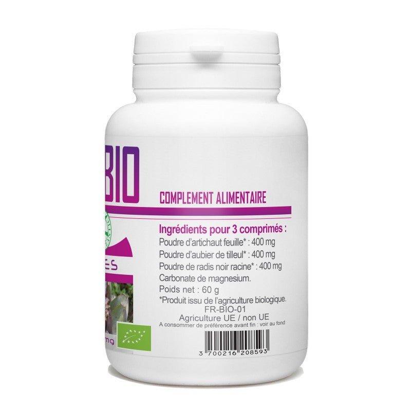 Draineur Bio artichaux, aubier de tilleul et radis noir 120 comprimés Bio atlantic - Benedetti