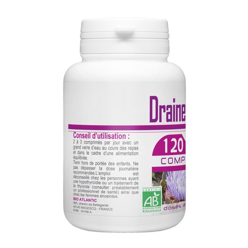 Draineur Bio artichaux, aubier de tilleul et radis noir 120 comprimés Bio atlantic - Benedetti