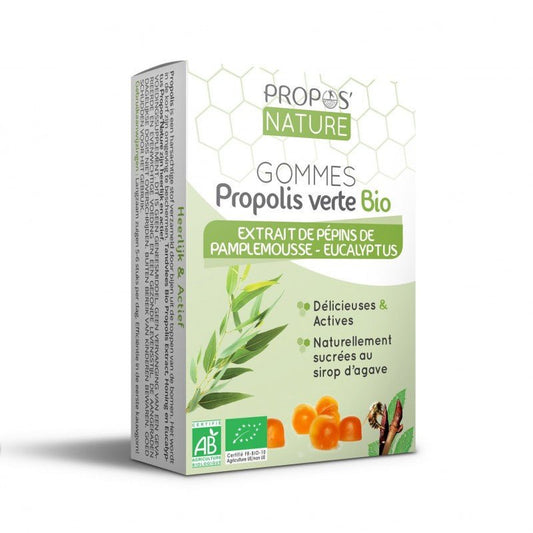 Gommes Propolis verte Bio Extrait de pépins de pamplemousse - Orange PROPOS NATURE 45g - Benedetti