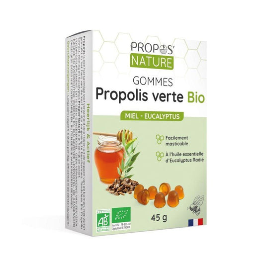 Gommes Propolis Verte Bio Miel - Eucalyptus PROPOS NATURE 45g - Benedetti