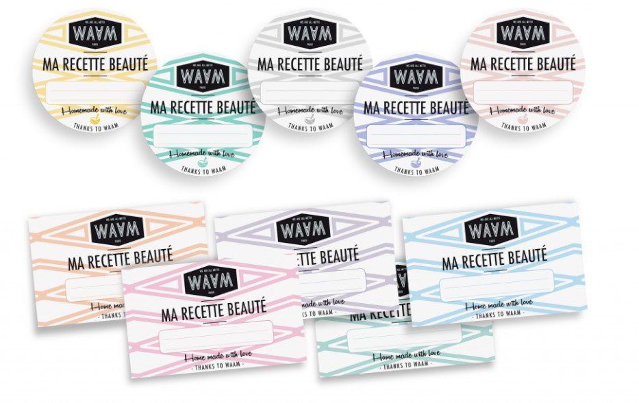 Lot de 10 étiquettes WAAM Ma Recette Beauté - Benedetti