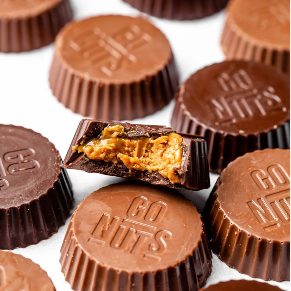 Palets chocolat noir fourrés au beurre de cacahuettes Bio GO Nuts sachet de 2 - Benedetti