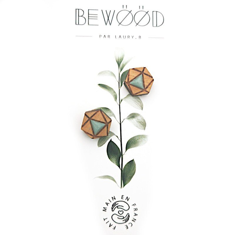 Puce d'oreille Hexagonal vert gris BEWOOD - Benedetti