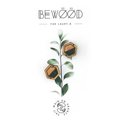 Puce d'oreille Ines Doré Noire BEWOOD - Benedetti
