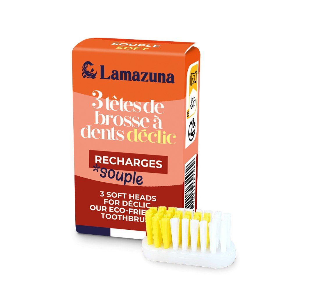 Recharge 3 têtes souple pour brosse à dents Lamazuna - Benedetti