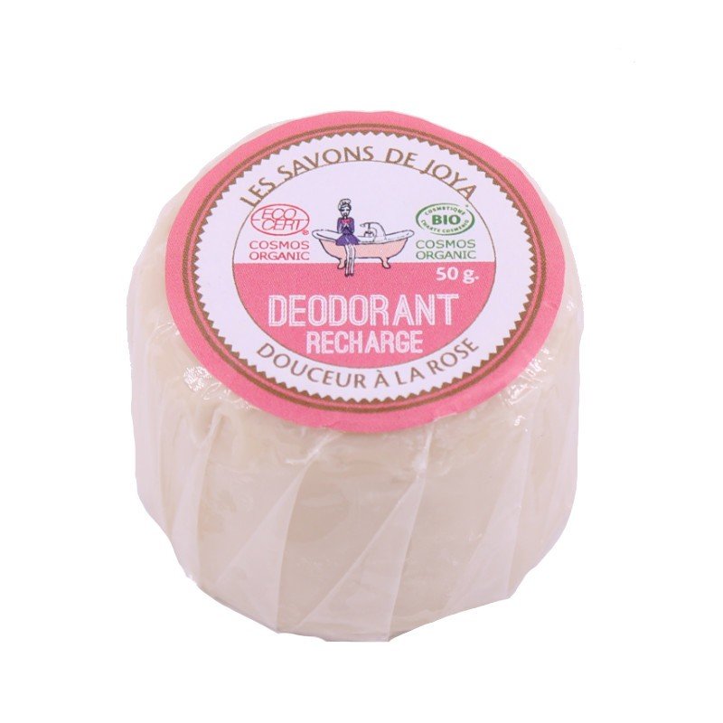 Recharge déodorant solide en boîte douceur à la rose Les savons de Joya 50g - Benedetti