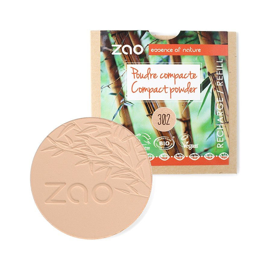 Recharge pour Poudre Compacte Beige Rosé 302 Zao Make Up 9g - Benedetti