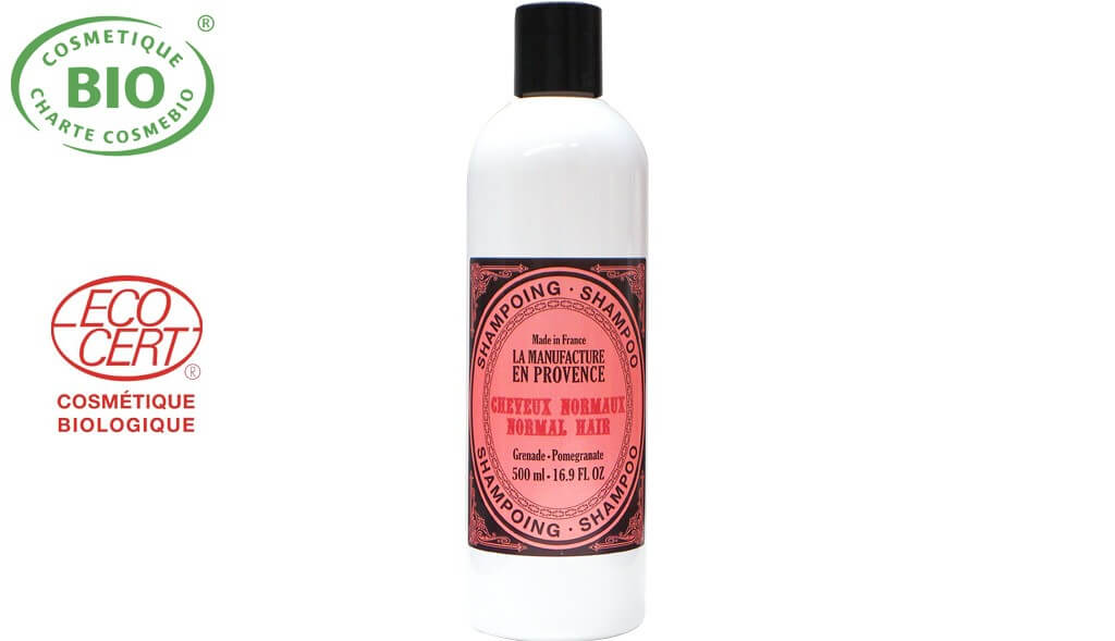 Shampoing Bio à la grenade pour cheveux Normaux La manufacture en provence 500ml - Benedetti