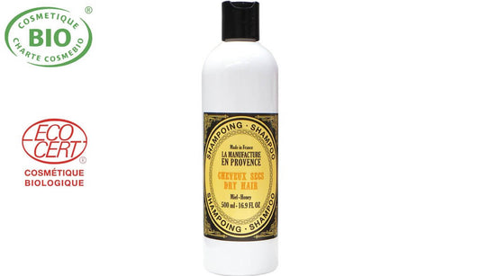 Shampoing Bio au miel pour cheveux Sec La manufacture en provence 500ml - Benedetti