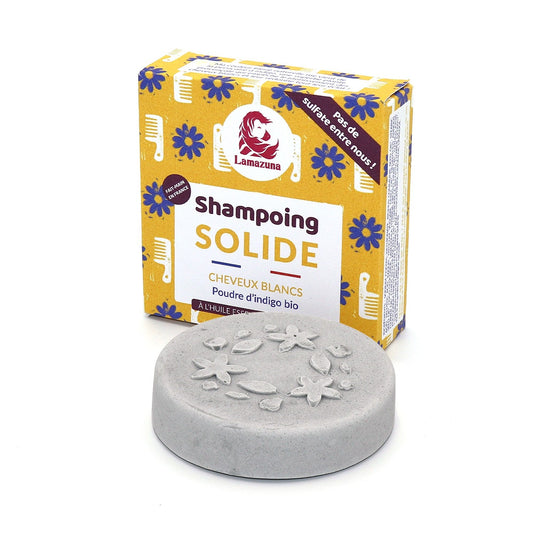 Shampoing solide Lamazuna Cheveux Blancs à la poudre d'Indigo bio 70ml - Benedetti