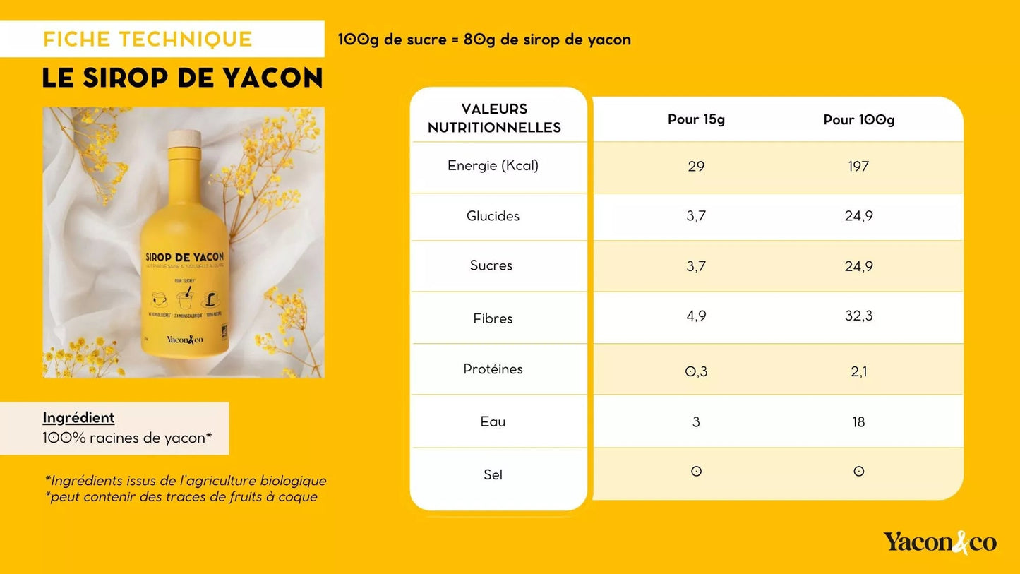 Sirop de Yacon en bouteille de 200ml Yacon&co - Benedetti