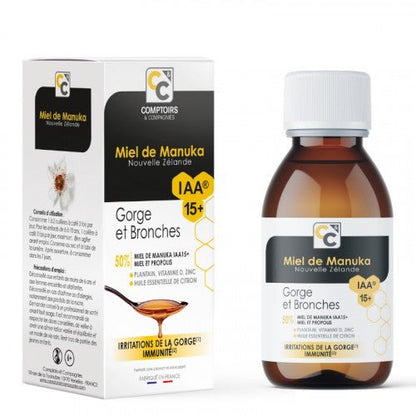 Solution buvable gorge et bronches au miel de Manuka Comptoirs et Compagnies 100ml - Benedetti