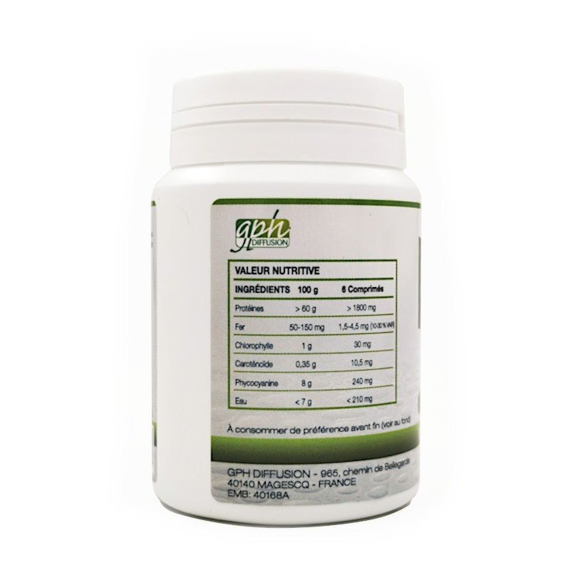 Spiruline bio 100 comprimés dosés à 500mg Gph Diffusion - Benedetti
