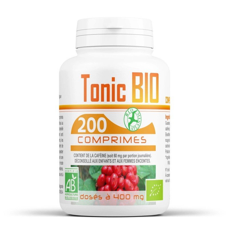 Tonic Bio d'echinacéa, ginkgo biloba et ginseng rouge 200 comprimés Bio atlantic - Benedetti