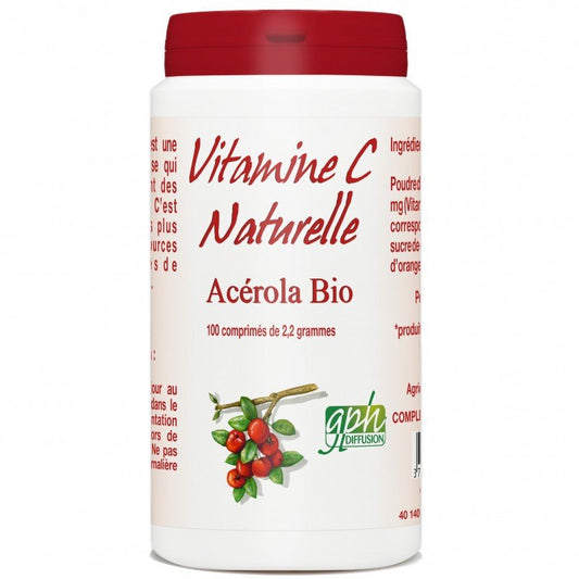 Vitamine C naturelle Acérola Bio 100 comprimés de 2,2g Gph Diffusion - Benedetti